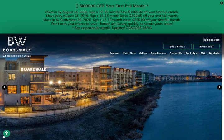Screenshot of boardwalkmercercrossing.com