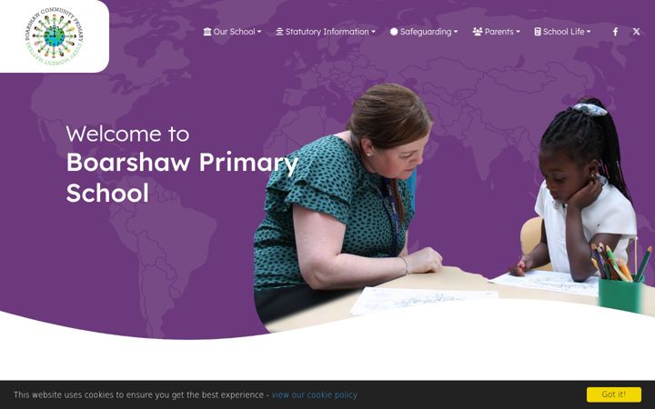 Snímek obrazovky boarshawprimary.co.uk