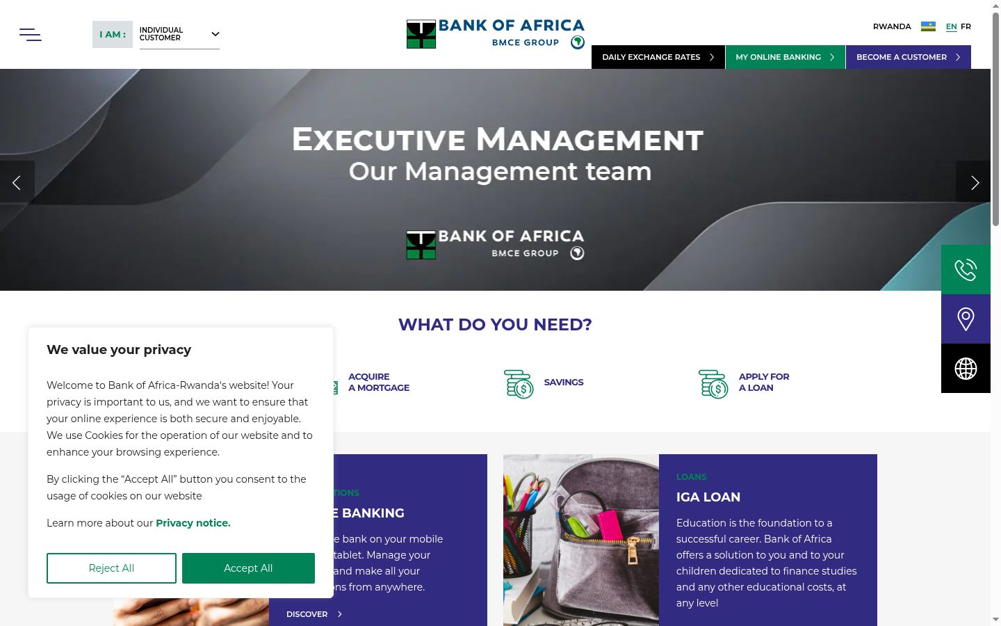 Captura de pantalla del banner de consentimiento mostrado antes de cualquier interacción