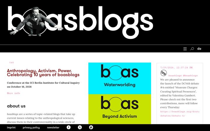 Screenshot of boasblogs.org