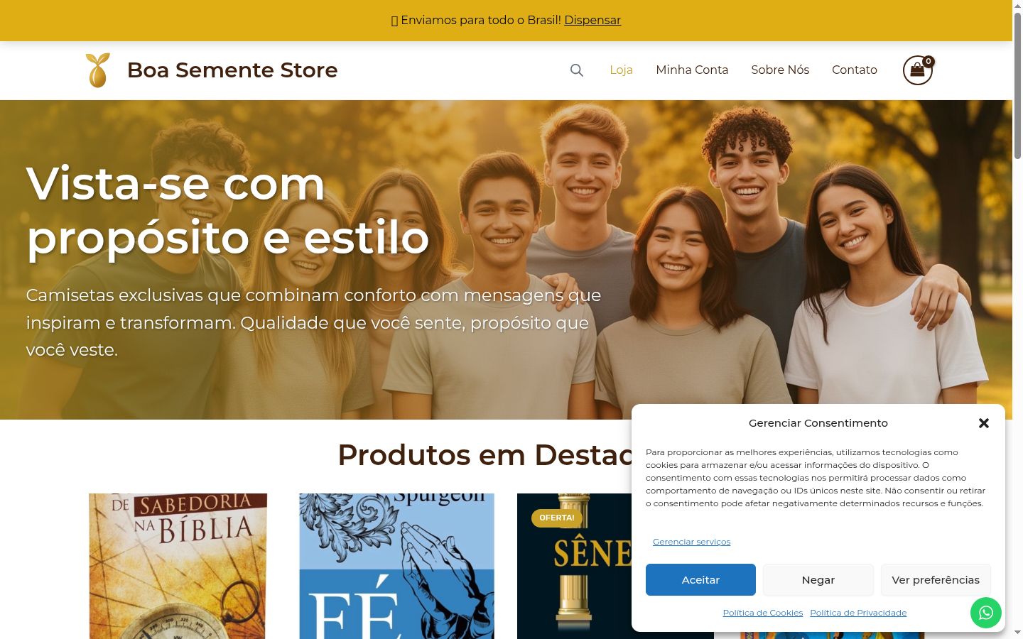 Captura de pantalla del banner de consentimiento mostrado antes de cualquier interacción