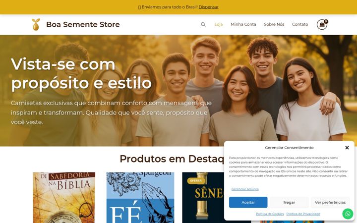 Captura de ecrã de boasementestore.com.br
