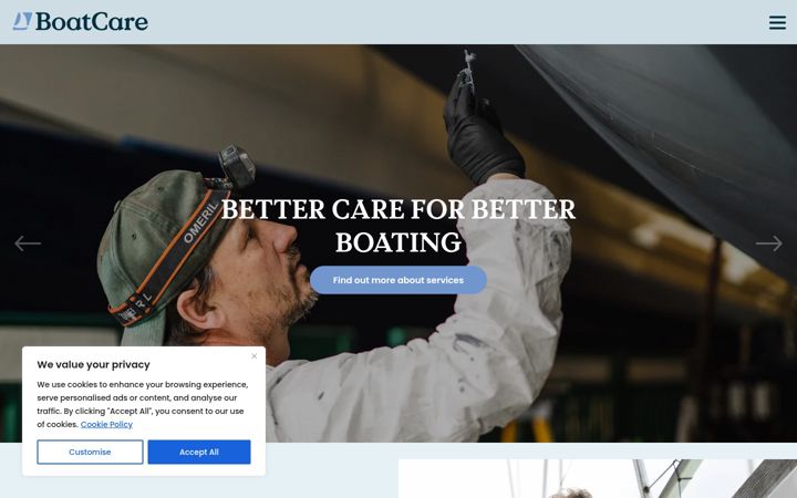 Screenshot of boatcare.co.uk