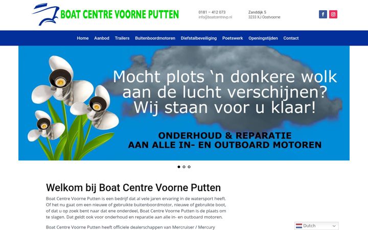 Skjámynd af boatcentrevp.nl
