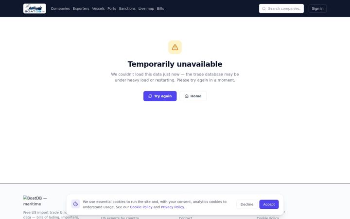 Screenshot of boatdb.net