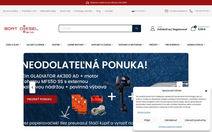 Screenshot stránky boatdiesel.sk