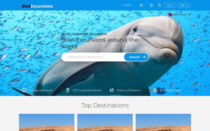 Screenshot of boatexcursions.com
