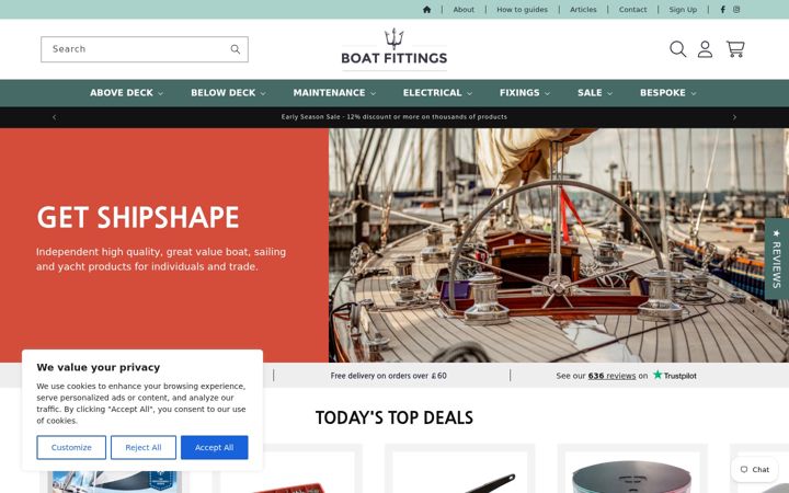 Screenshot of boatfittings.co.uk