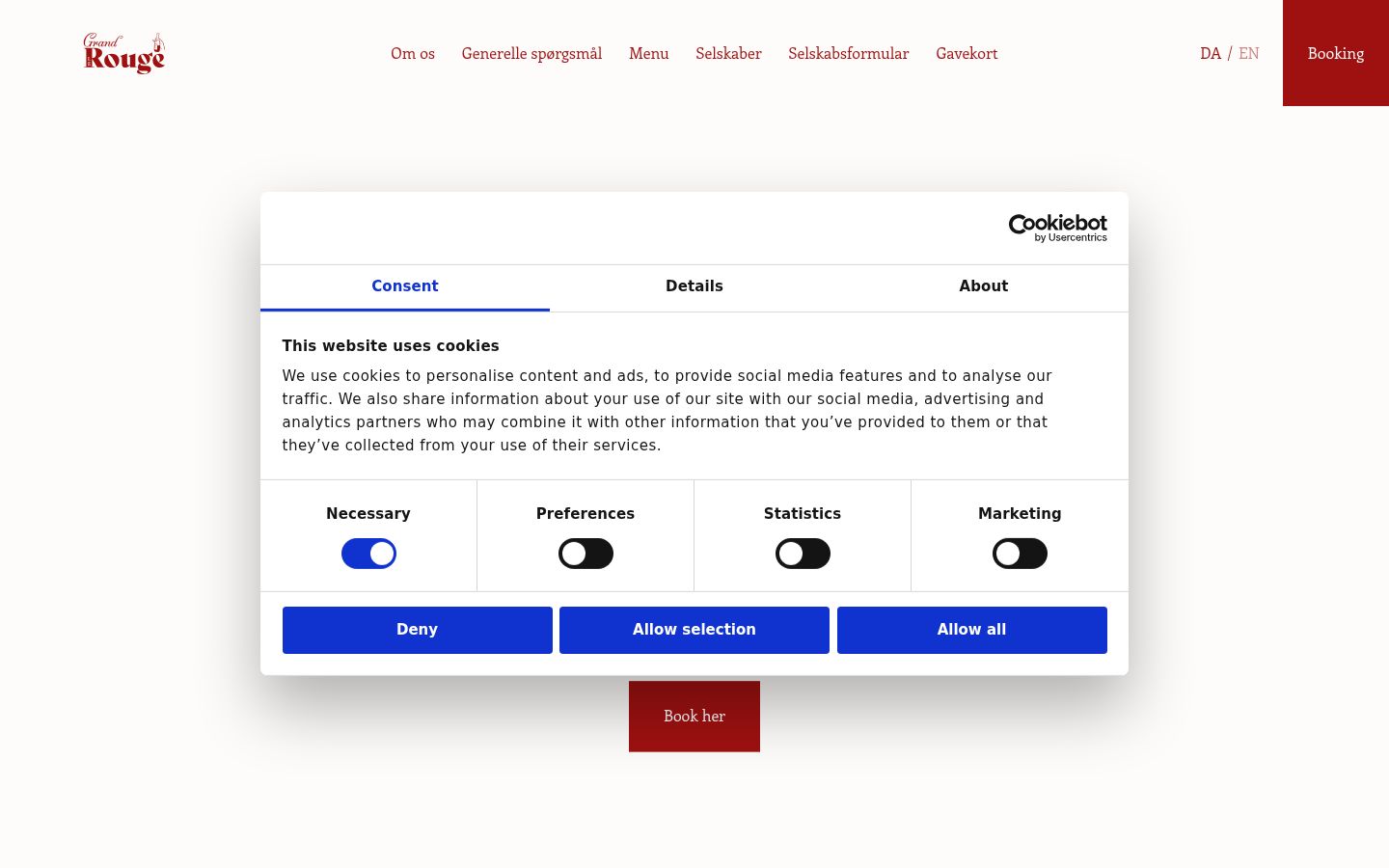 Screenshot del banner di consenso mostrato prima di qualsiasi interazione