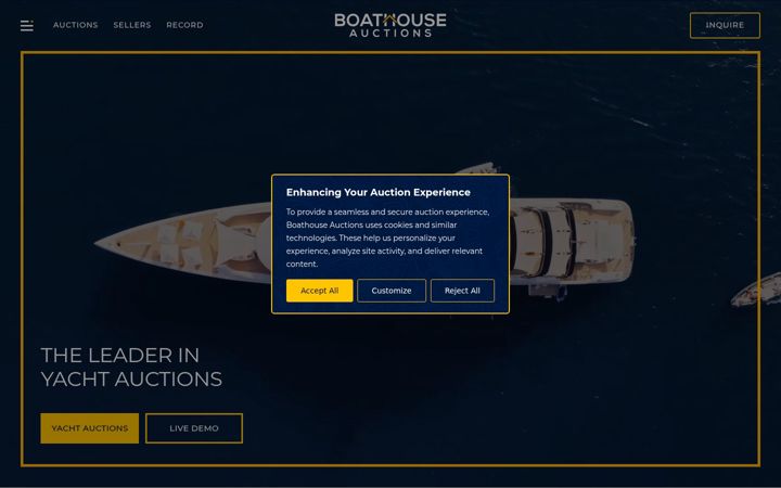 Kuvakaappaus sivustosta boathouseauctions.com
