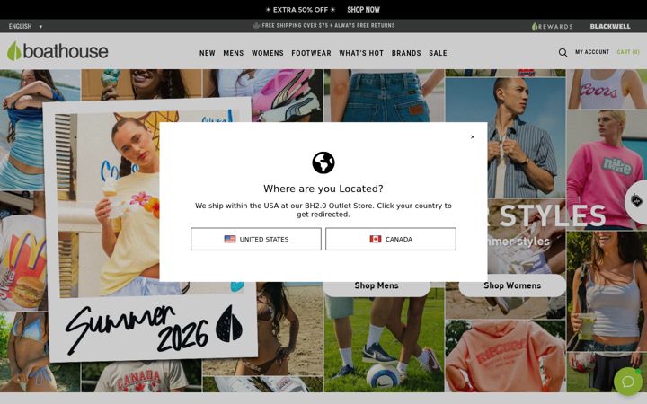 Screenshot of boathousestores.com