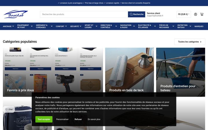 Ekraanipilt saidist boatlab.fr