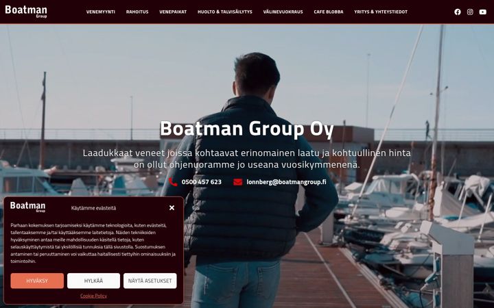 Screenshot of boatmangroup.fi
