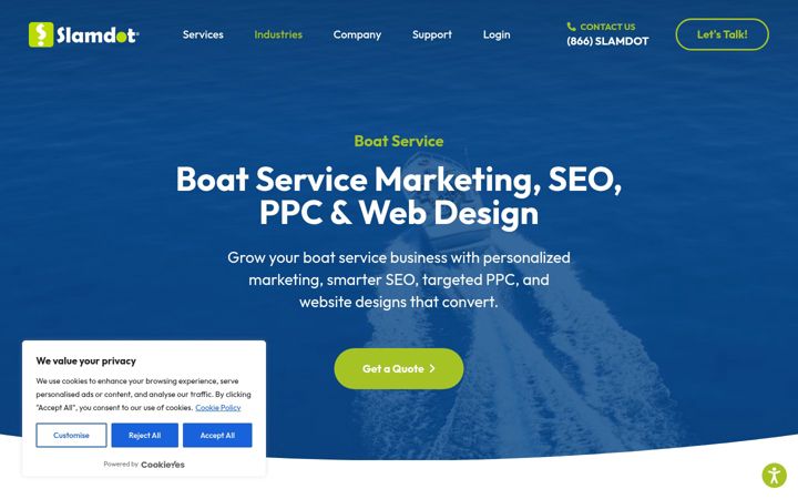 Ekraanipilt saidist boatmarketing.com