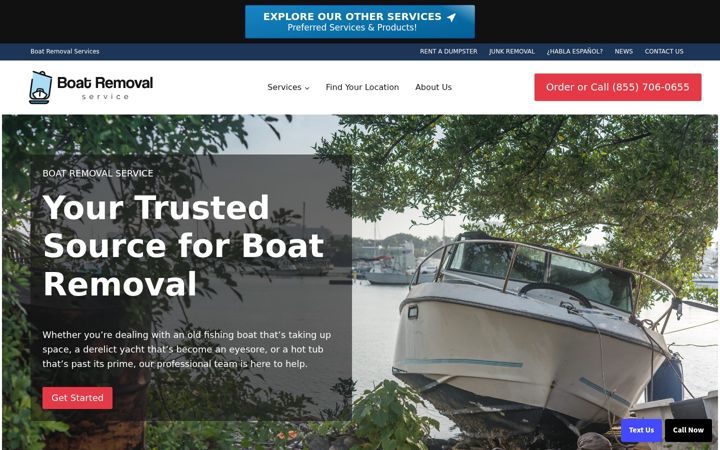 Screenshot of boatremovalservices.com