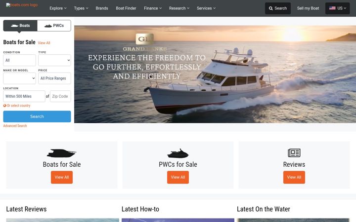 Screenshot ta' boats.com