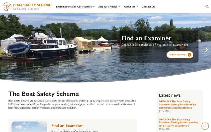 Screenshot of boatsafetyscheme.org