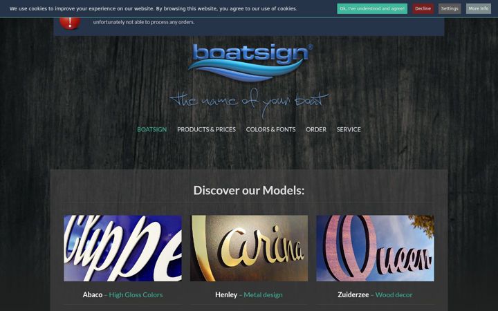 Screenshot of boatsign.de