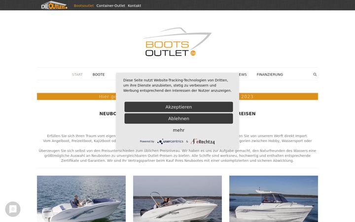 Screenshot of boatsoutlet.de
