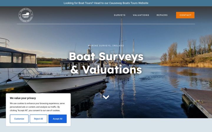 Screenshot stránky boatsurvey-ireland.com