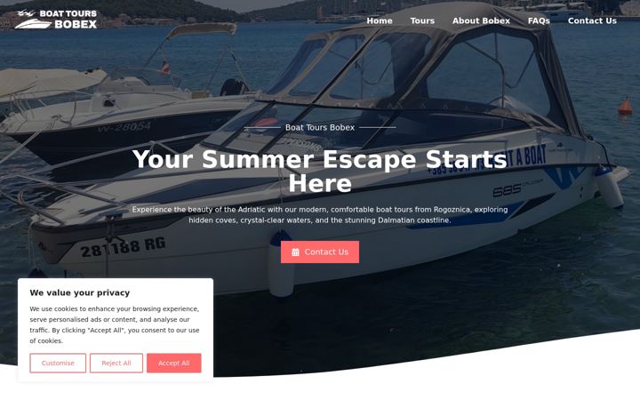 Skärmbild av boattoursbobex.com