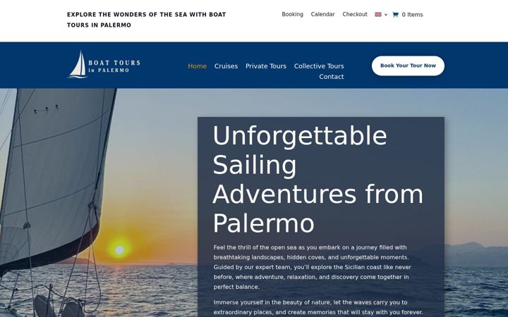 Skärmbild av boattoursinpalermo.com