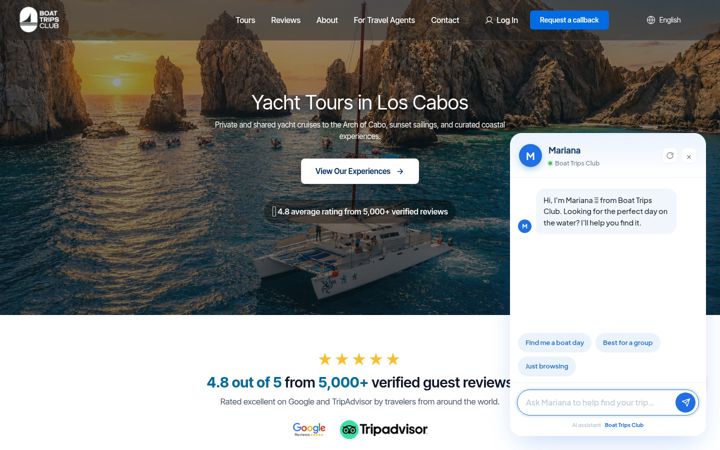 Screenshot of boattripsloscabos.com