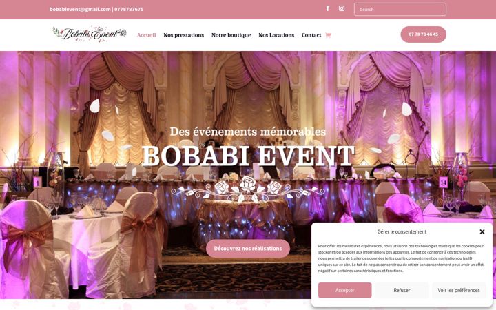 Screenshot of bobabi-event.fr