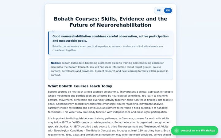 Screenshot of bobath-kurse.de