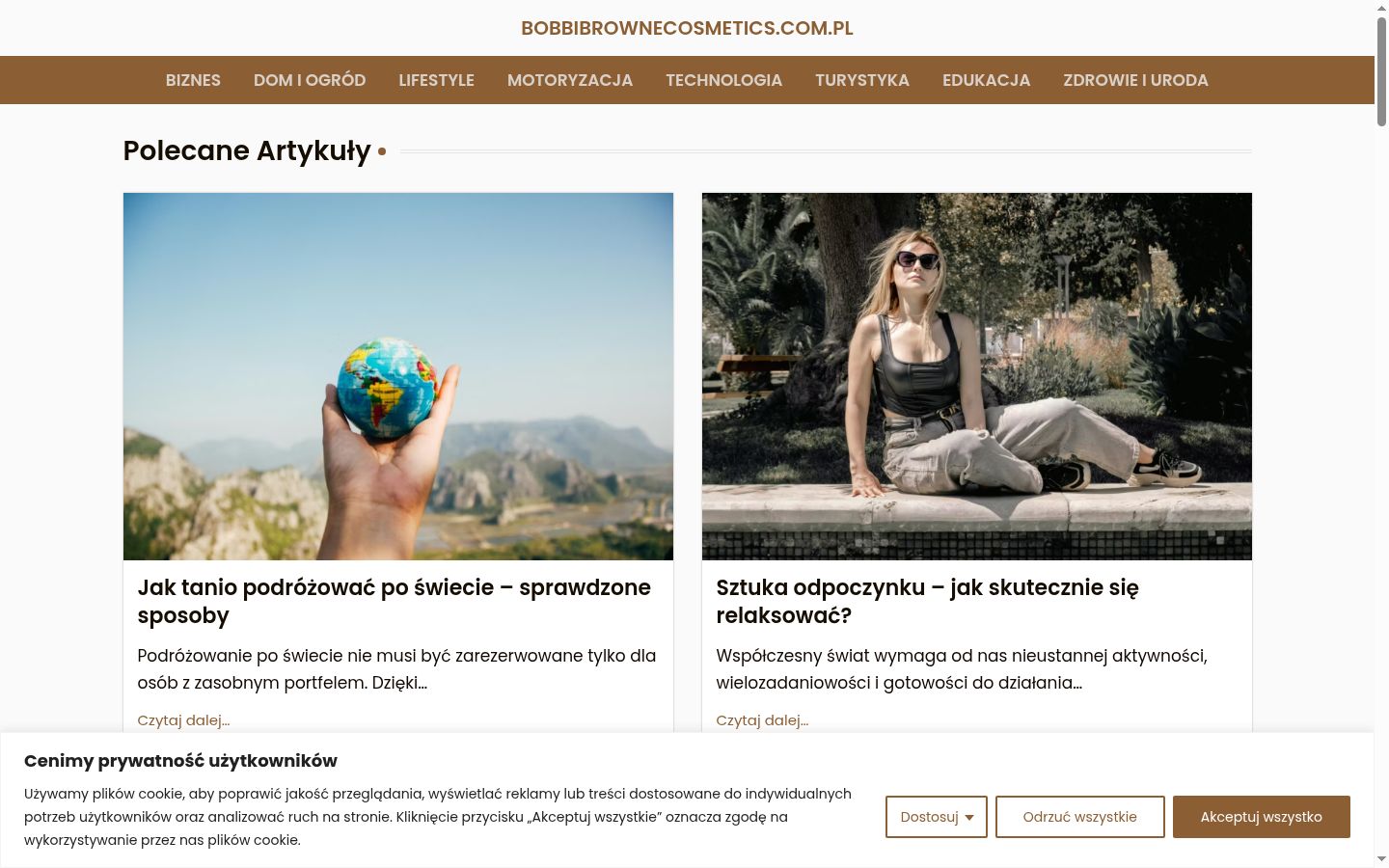 Zrzut ekranu banera zgody wyświetlanego przed jakąkolwiek interakcją