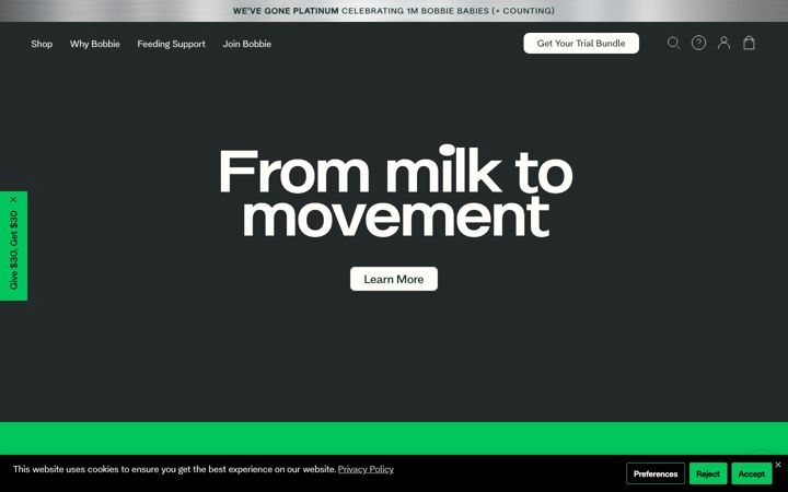 Screenshot of bobbieforchange.org