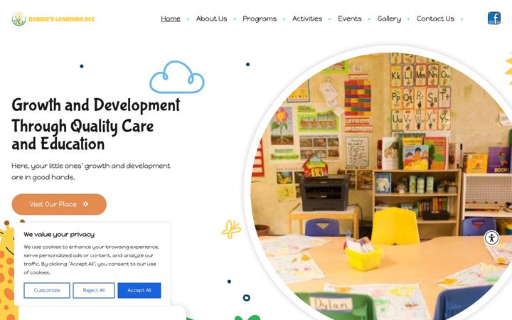 Posnetek zaslona bobbieslearningdaycare.com