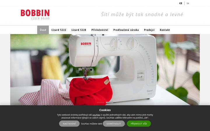 Screenshot of bobbin.cz