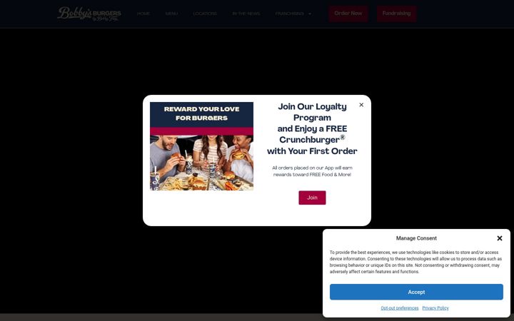 Screenshot di bobbysburgers.com
