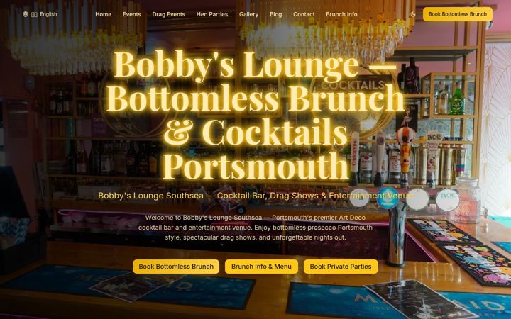 Screenshot of bobbyslounge.co.uk