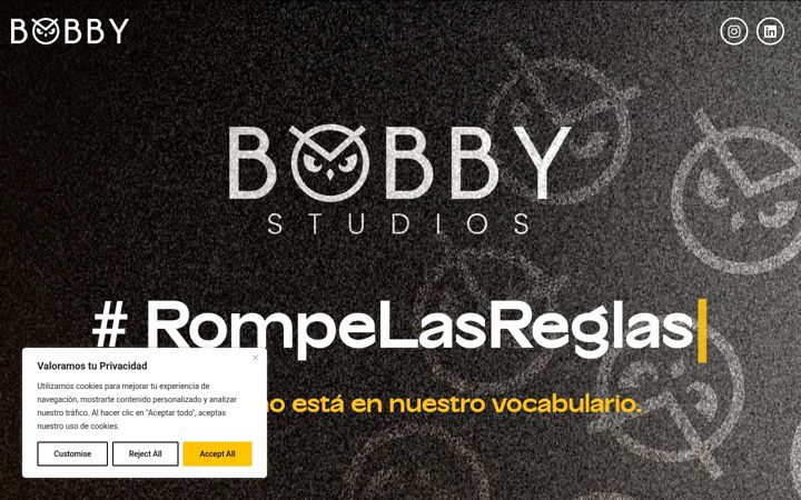 Screenshot di bobbystudios.com