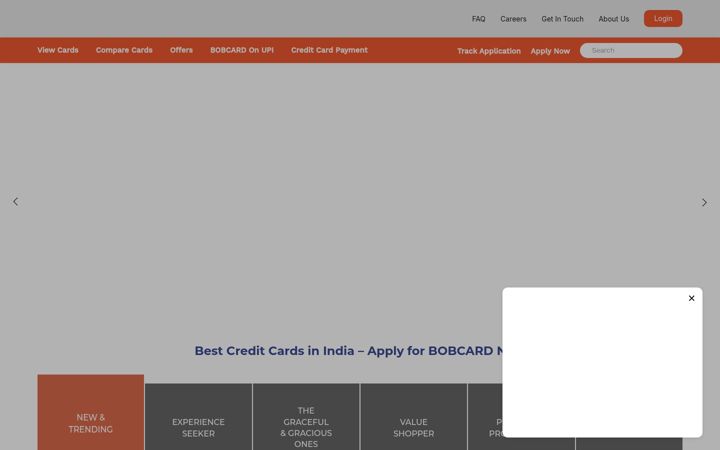 Screenshot of bobcard.co.in
