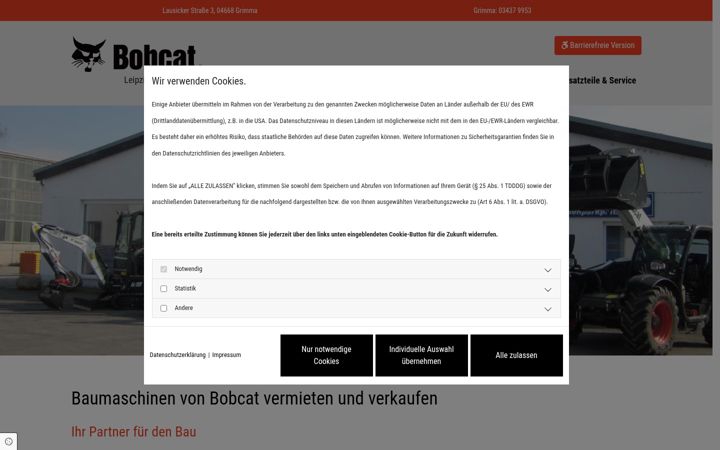 Screenshot of bobcat-leipzig.de