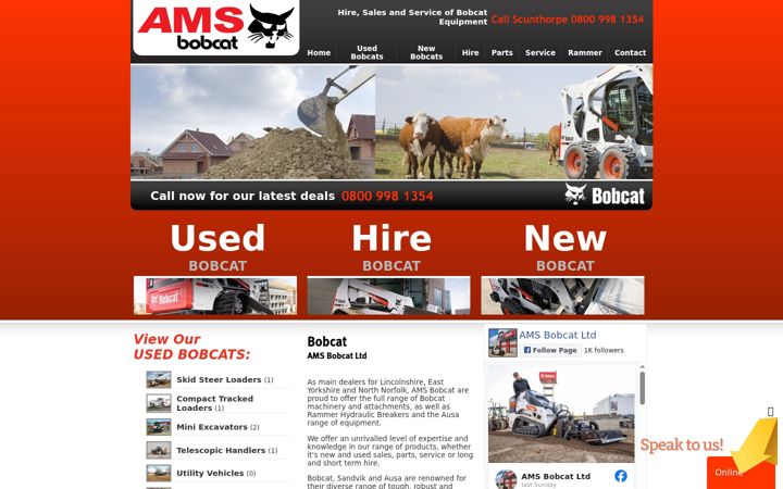 Screenshot of bobcat-parts.co.uk