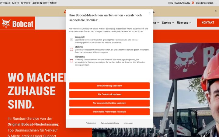 Screenshot di bobcat.de