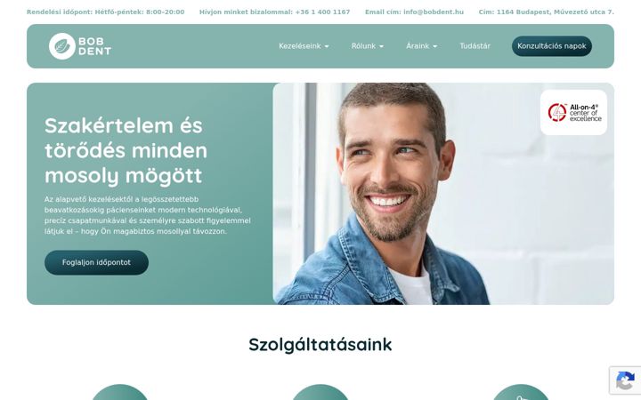 Screenshot of bobdent.hu