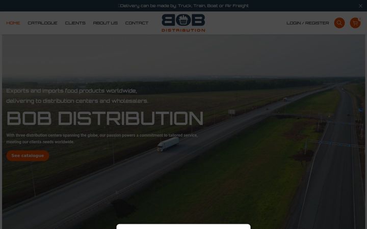 Screenshot of bobdistribution.com