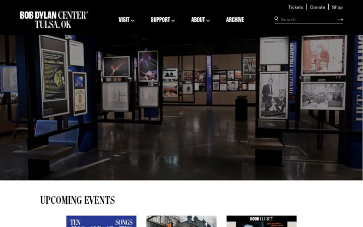 Screenshot of bobdylancenter.com