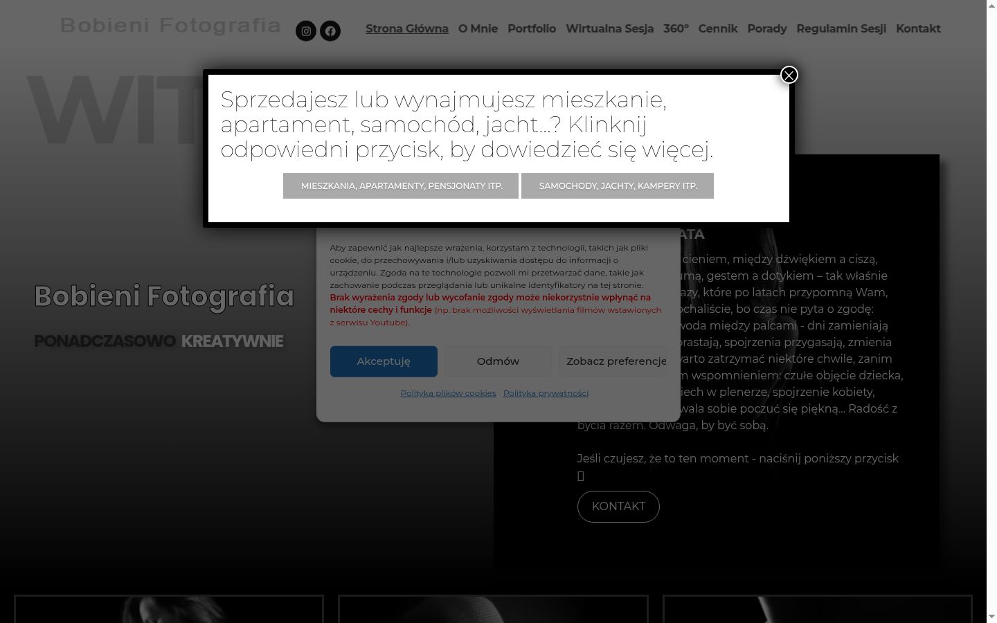 Kuvakaappaus suostumusbannerista, joka näytettiin ennen mitään vuorovaikutusta