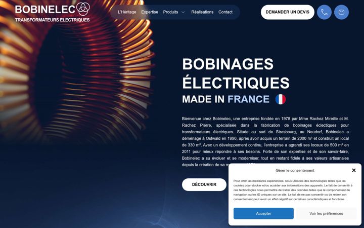 Skärmbild av bobinelec.fr