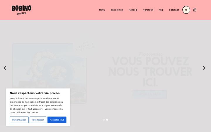 Screenshot of bobinobagel.ca