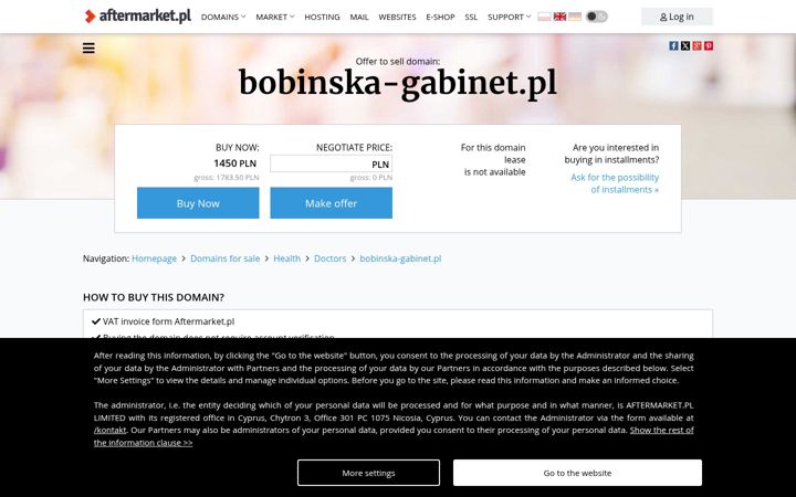 Zrzut ekranu bobinska-gabinet.pl