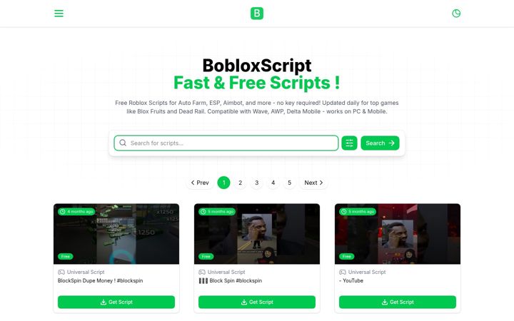 Screenshot of boblox-script.com