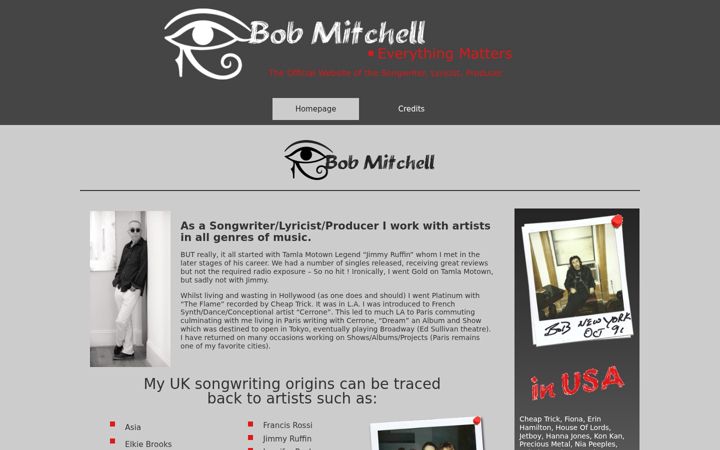 Screenshot of bobmitchell.eu