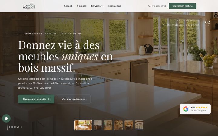 Screenshot of boboisdesign.ca